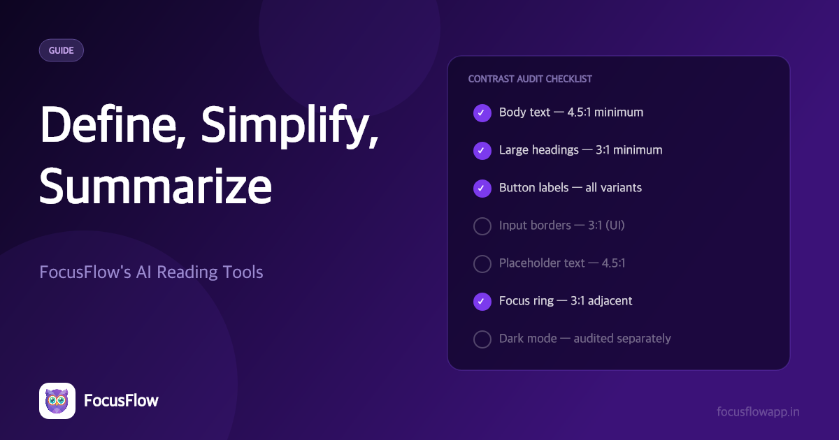 Define, Simplify, Summarize: A Guide to FocusFlow's AI Reading Tools