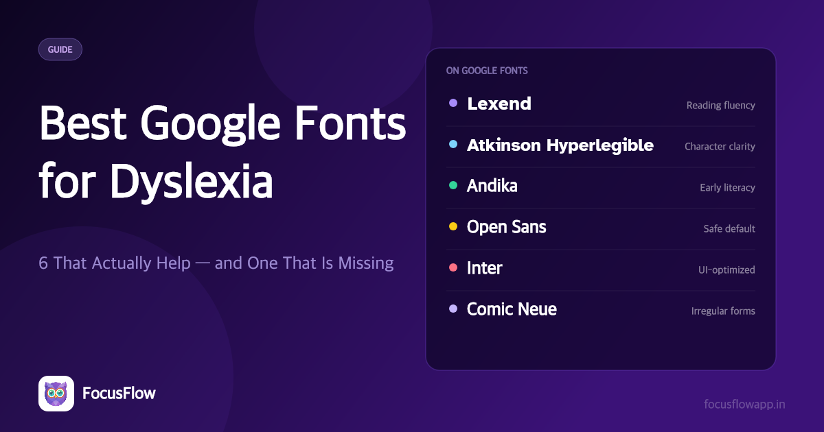 Best Google Fonts for Dyslexia: 6 That Actually Help