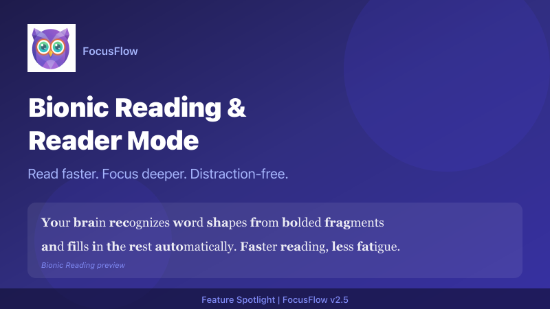 Bionic Reading & Reader Mode: Read Faster, Focus Deeper