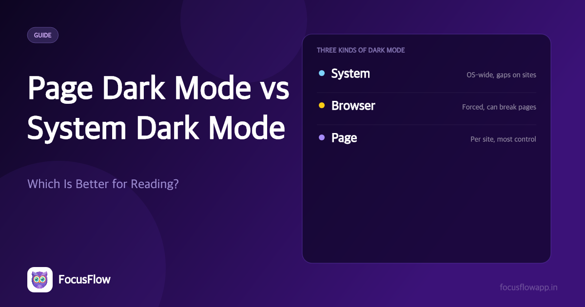 Page Dark Mode vs System Dark Mode: Which Is Better for Reading?