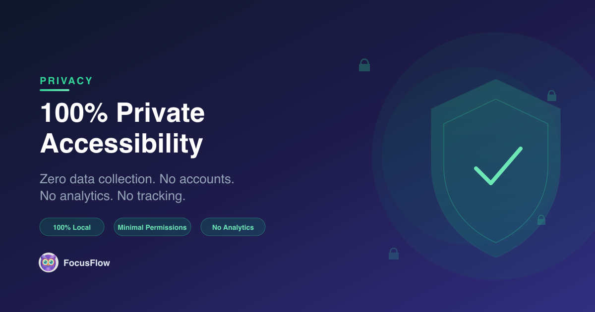 Privacy-First Accessibility: How FocusFlow Keeps Your Data 100% Private