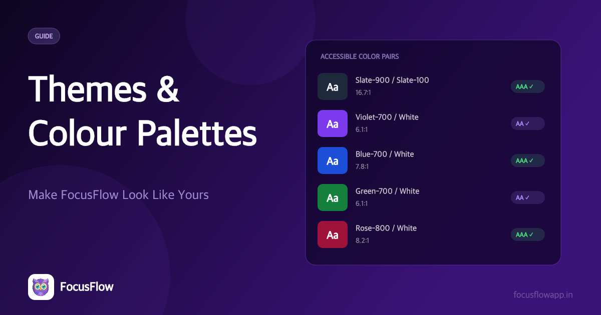 Themes & Colour Palettes: Make FocusFlow Look Like Yours