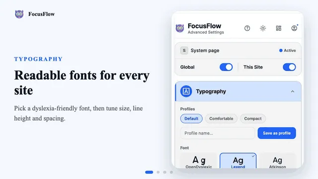 Feature tour: FocusFlow typography, visual aids, bionic reading and AI reading tools